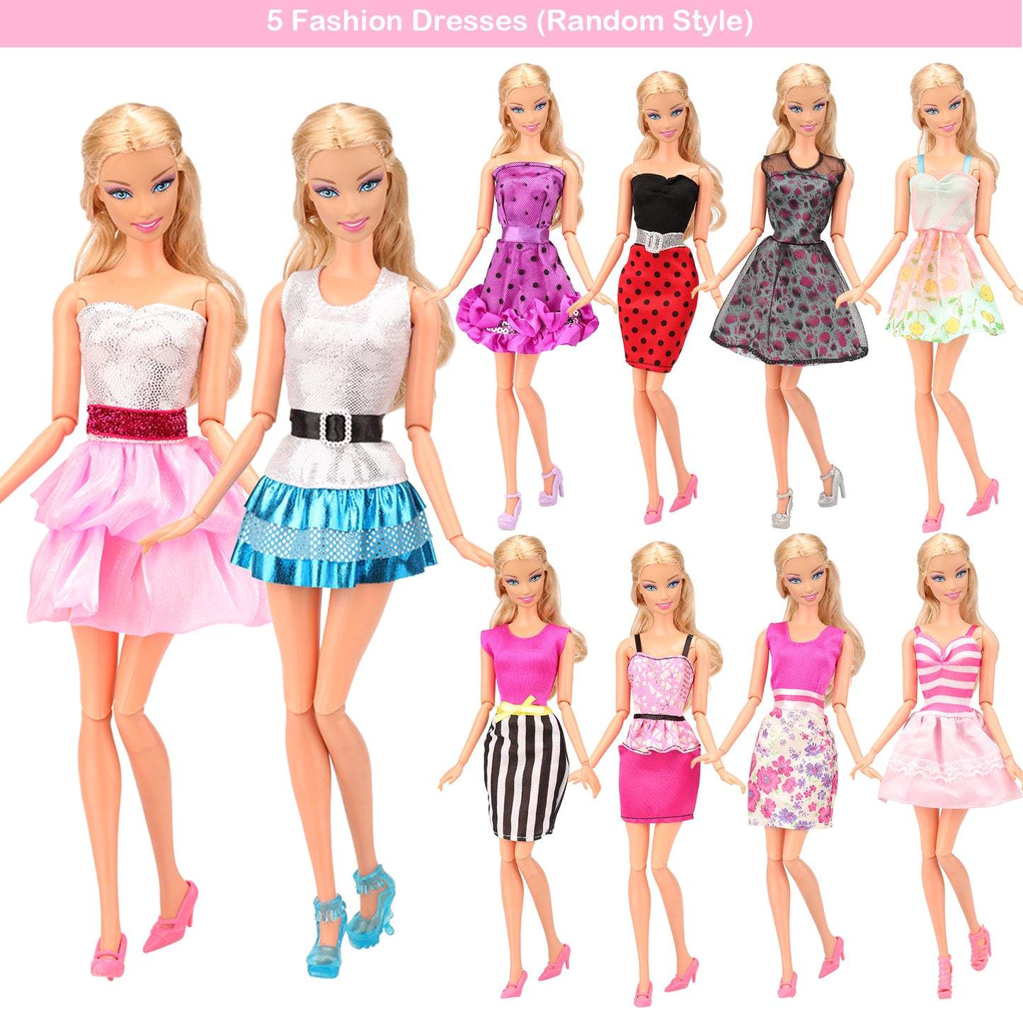 BARWA 41-piece doll clothes and accessories for 11.5 inch dolls