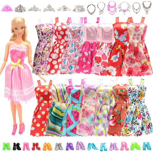 BARWA 32 pieces of doll clothes and accessories for 11.5 inch dolls