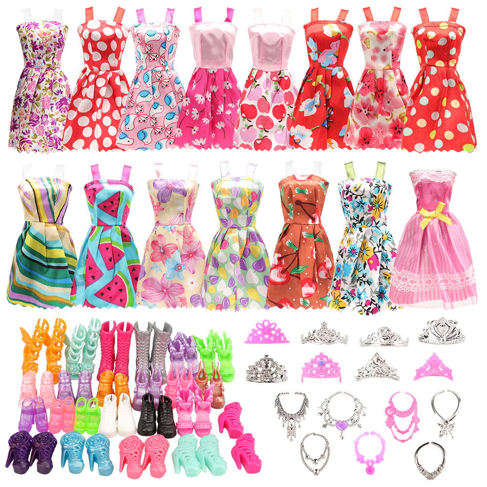 BARWA 32 pieces of doll clothes and accessories for 11.5 inch dolls