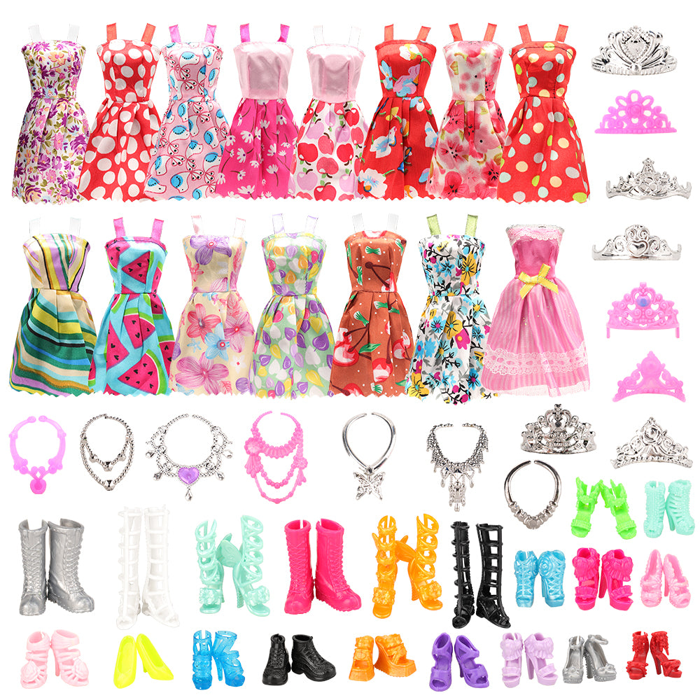 BARWA 32 pieces of doll clothes and accessories for 11.5 inch dolls