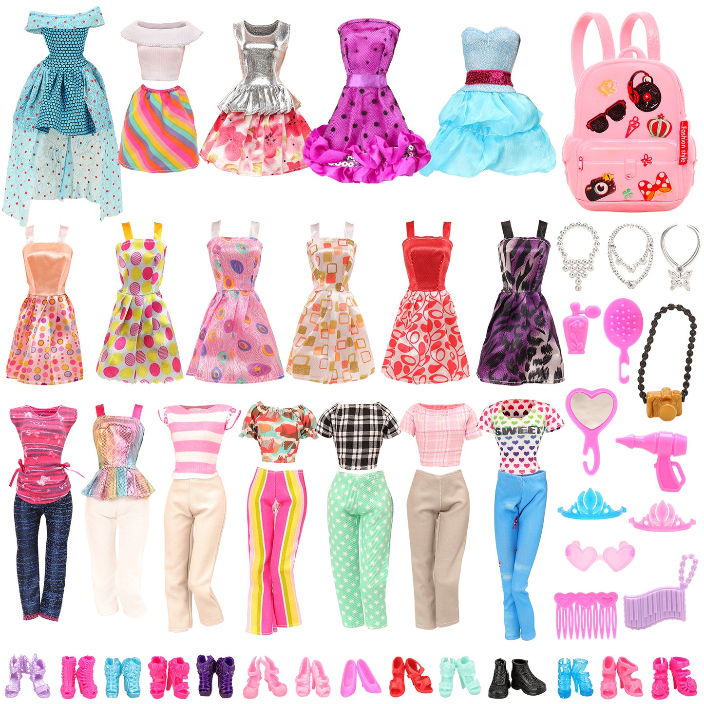 BARWA Lot 36 items accessories suitable for 11.5-inch girl doll birthday Christmas