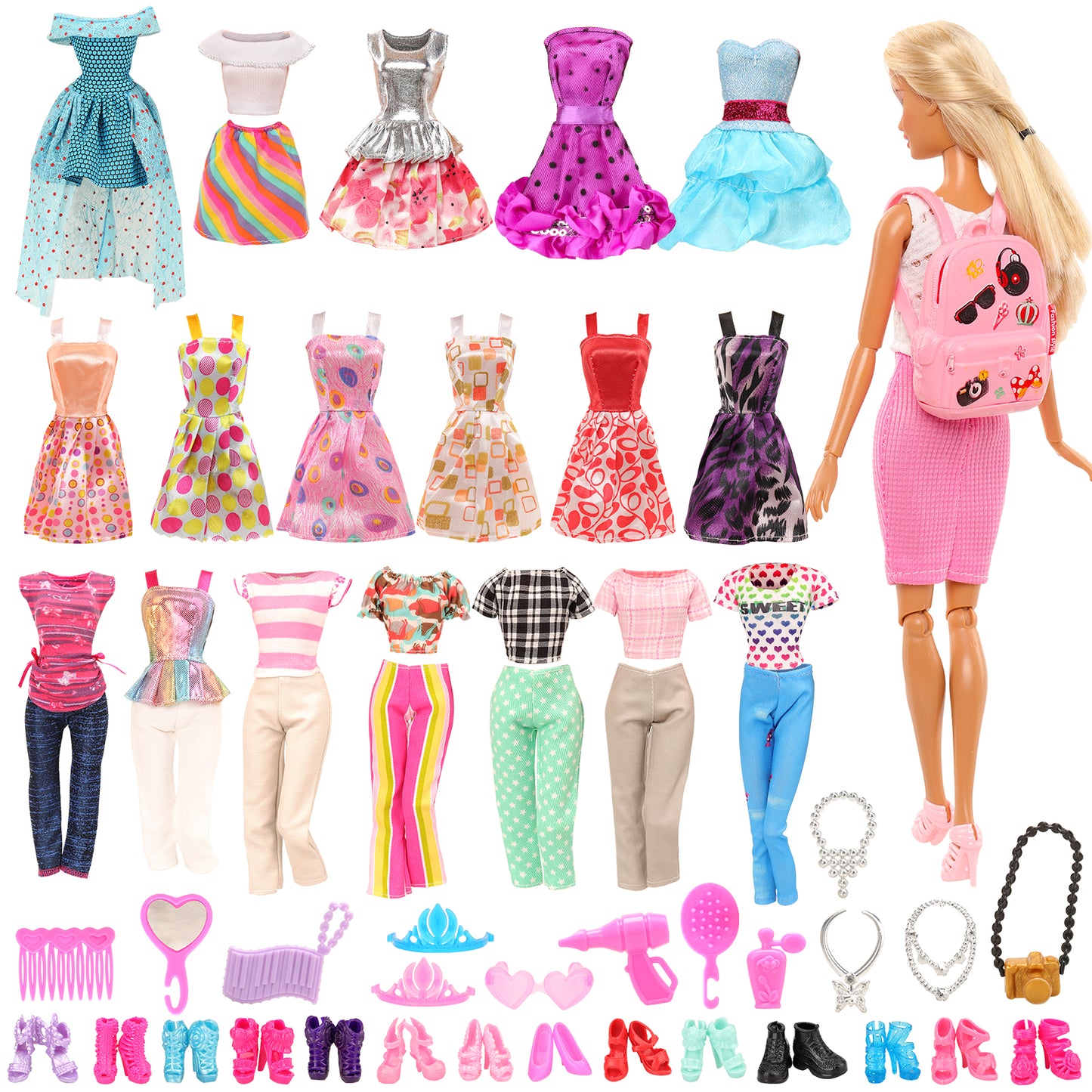 BARWA Lot 36 items accessories suitable for 11.5-inch girl doll birthday Christmas