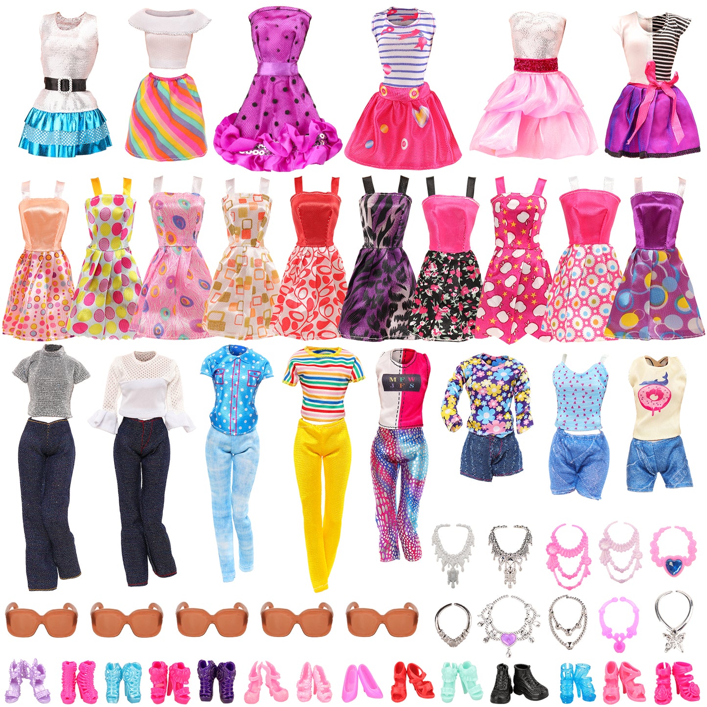 BARWA 41-piece doll clothes and accessories for 11.5 inch dolls