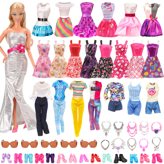 BARWA 41-piece doll clothes and accessories for 11.5 inch dolls
