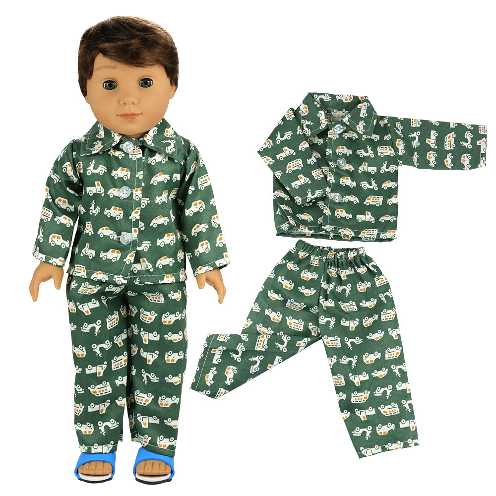 BARWA Boy Doll Costume 5-piece Boy Doll Costume 2 Pairs of Shoes 1 Pair of Glasses Suitable for 18-inch Boy Doll Costume