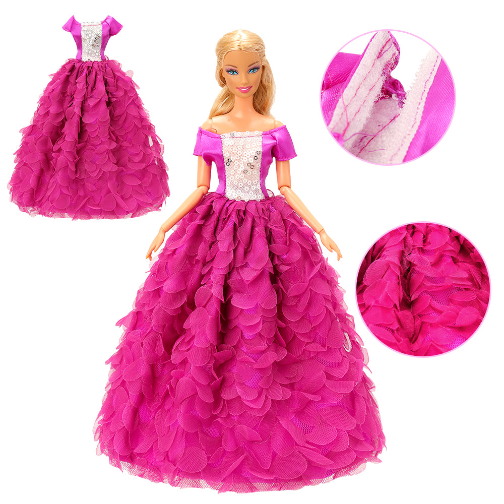 BARWA 10 dresses with 17 accessories handmade doll clothing and accessories wedding party dresses, suitable for 11.5-inch dolls
