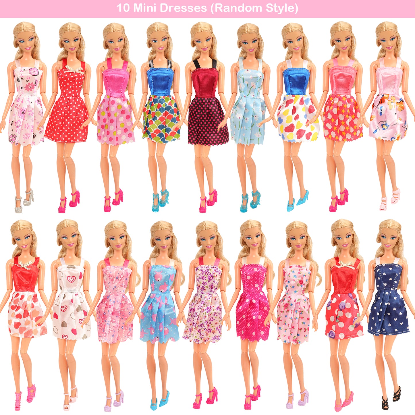 BARWA 41-piece doll clothes and accessories for 11.5 inch dolls