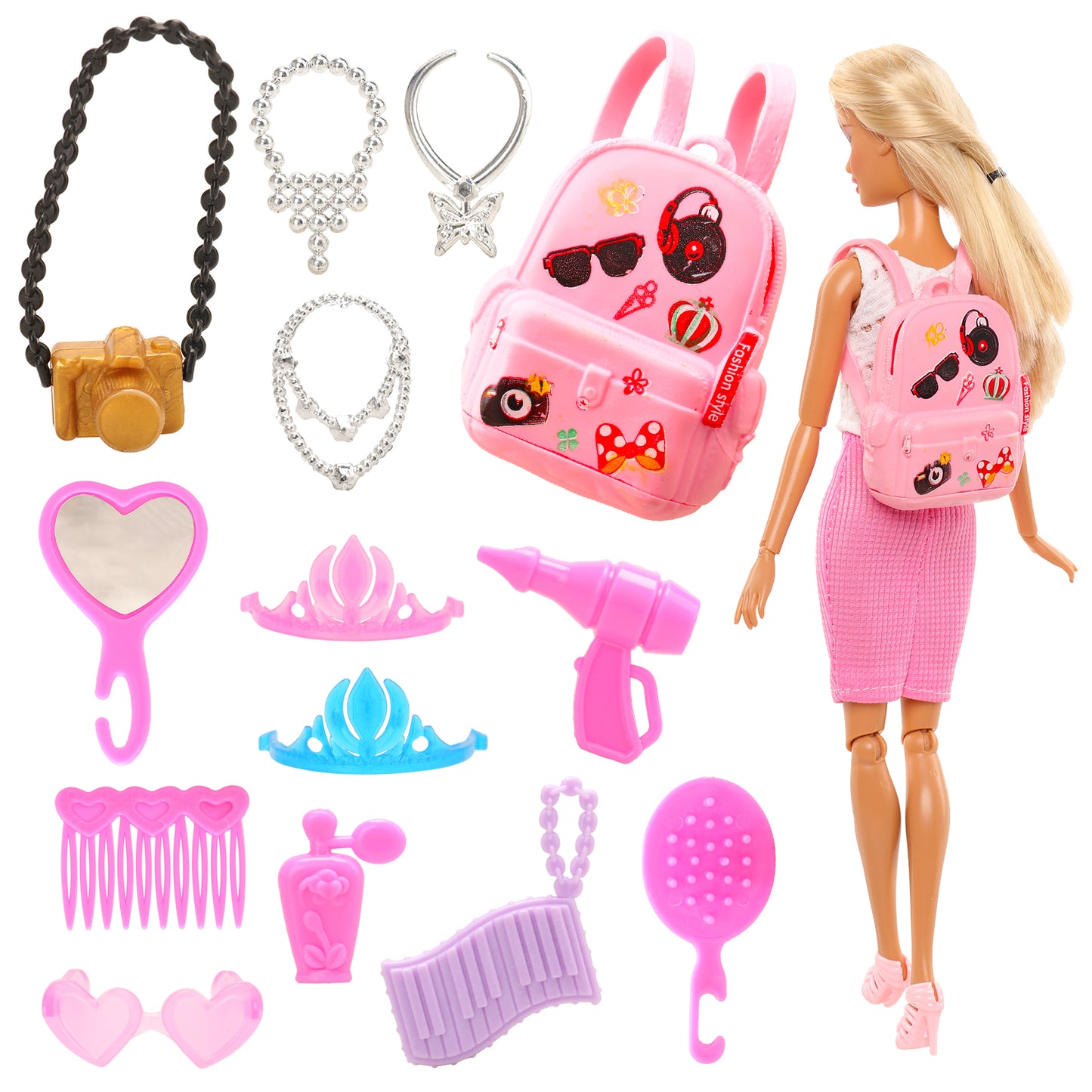 BARWA Lot 36 items accessories suitable for 11.5-inch girl doll birthday Christmas