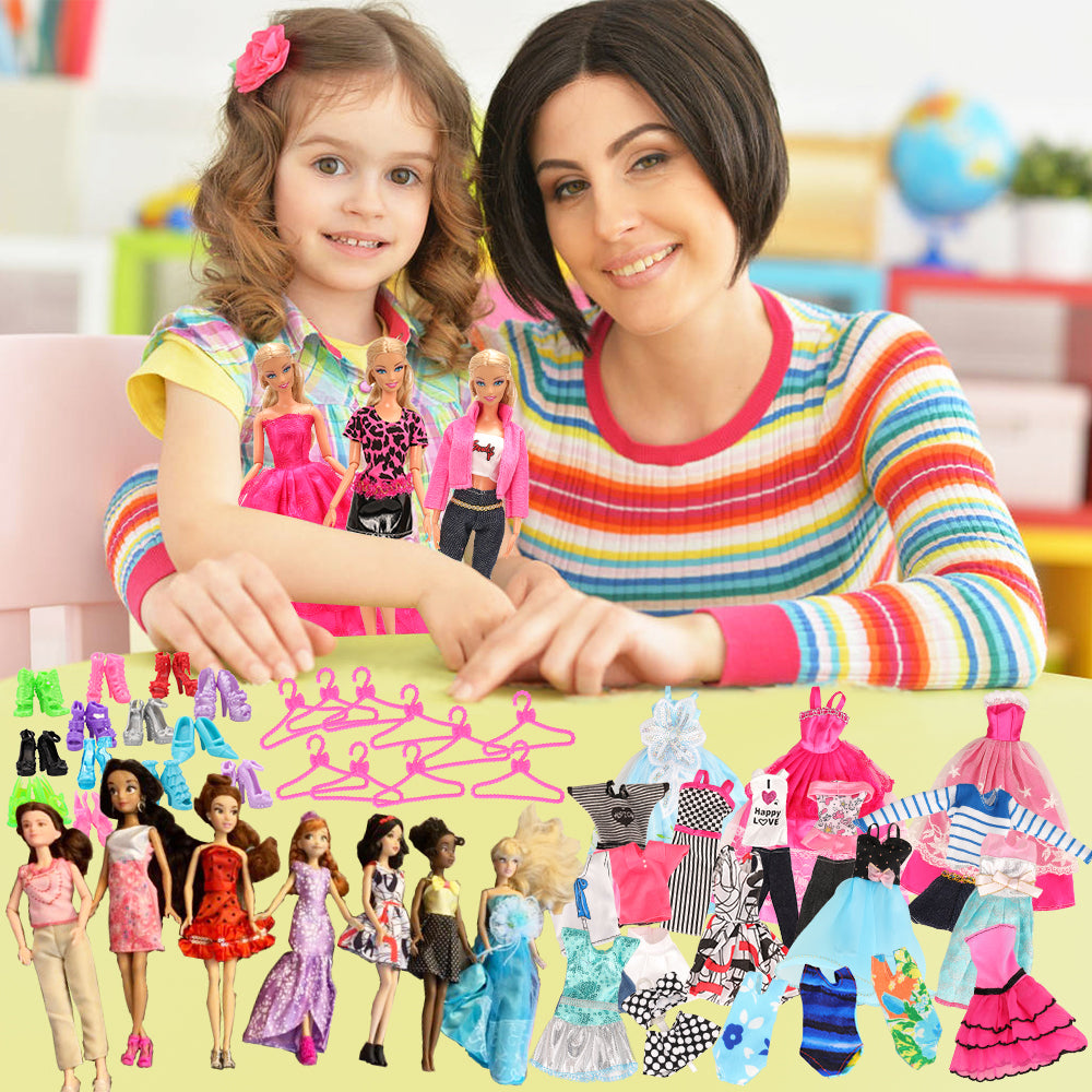 BARWA 36-piece doll clothing and accessories for 11.5-inch dolls